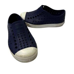 Native Jefferson Shoes Regatta Blue Shell White Child 8